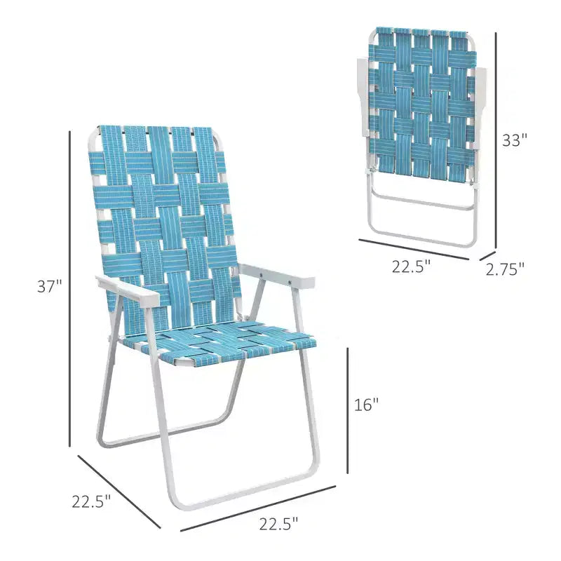 Set di 4 sedie pieghevoli da giardino, sedie classiche da campeggio per esterni, sedie portatili da giardino con braccioli