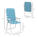 Set di 4 sedie pieghevoli da giardino, sedie classiche da campeggio per esterni, sedie portatili da giardino con braccioli