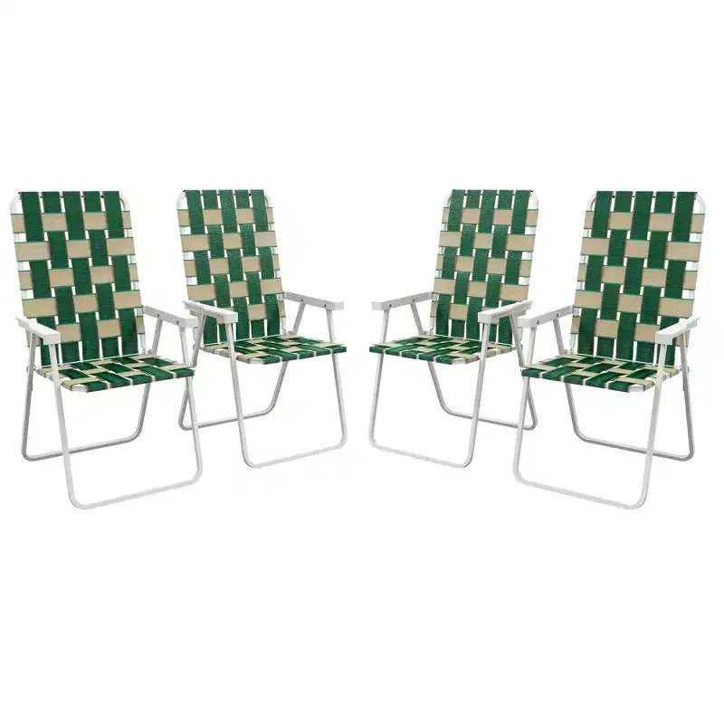 Set di 4 sedie pieghevoli da giardino, sedie classiche da campeggio per esterni, sedie portatili da giardino con braccioli