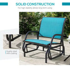 Outdoor Glider Chair, Steel Swing Chai with Curved Armrests for Porch, Garden, Poolside, Balcony