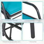 Outdoor Glider Chair, Steel Swing Chai with Curved Armrests for Porch, Garden, Poolside, Balcony