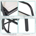 Outdoor Glider Chair, Steel Swing Chai with Curved Armrests for Porch, Garden, Poolside, Balcony