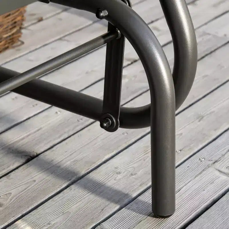 Outdoor Glider Chair, Steel Swing Chai with Curved Armrests for Porch, Garden, Poolside, Balcony