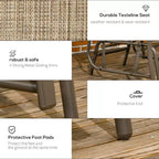 Outdoor Glider Chairs with Coffee Table, Patio 2-Seat Rocking Chair Swing Loveseat with Breathable Sling for Backyard, Garden, and Porch