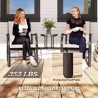 Outdoor Glider Chairs with Coffee Table, Patio 2-Seat Rocking Chair Swing Loveseat with Breathable Sling for Backyard, Garden, and Porch