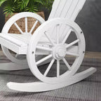 Wooden Rocking Chair, Adirondack Rocker Chair w/ Slatted Design and Oversized Back, for Porch, and Garden