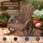 Wooden Rocking Chair, Adirondack Rocker Chair w/ Slatted Design and Oversized Back, for Porch, and Garden