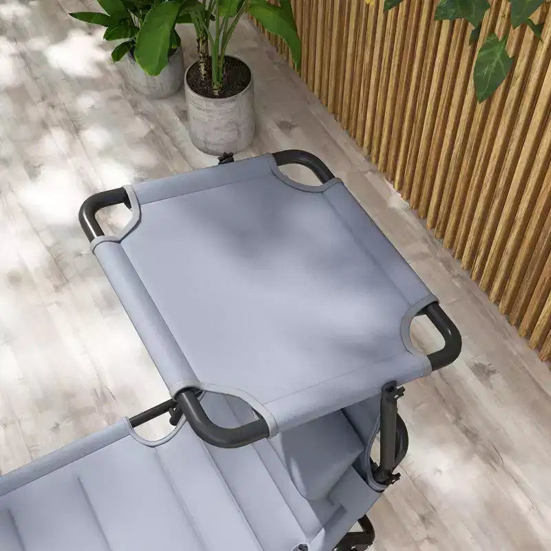 2 Pcs Outdoor Lounge Chair, 4 Position Adjustable Backrest, Folding, Cushioned w/ Sun Shade Roof & Pillow