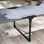 2 Pcs Outdoor Lounge Chair, 4 Position Adjustable Backrest, Folding, Cushioned w/ Sun Shade Roof & Pillow
