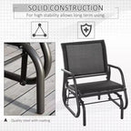 Sedia a dondolo per esterni a 2 posti, sedia a dondolo in acciaio con braccioli curvi per portico, giardino, bordo piscina, balcone