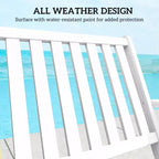 2-Person Foldable Wood Outdoor Bench with Backrest and Armrests for Garden, Porch, Park, Balcony