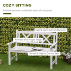 2-Seater Wooden Garden Bench, 4FT Outdoor Patio Loveseat with Unique X-Shape Back for Yard, Lawn, Porch