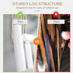 Dondolo a 2 posti in legno con design a tronchi, divanetto robusto con ampie sedute curve per patio, giardino