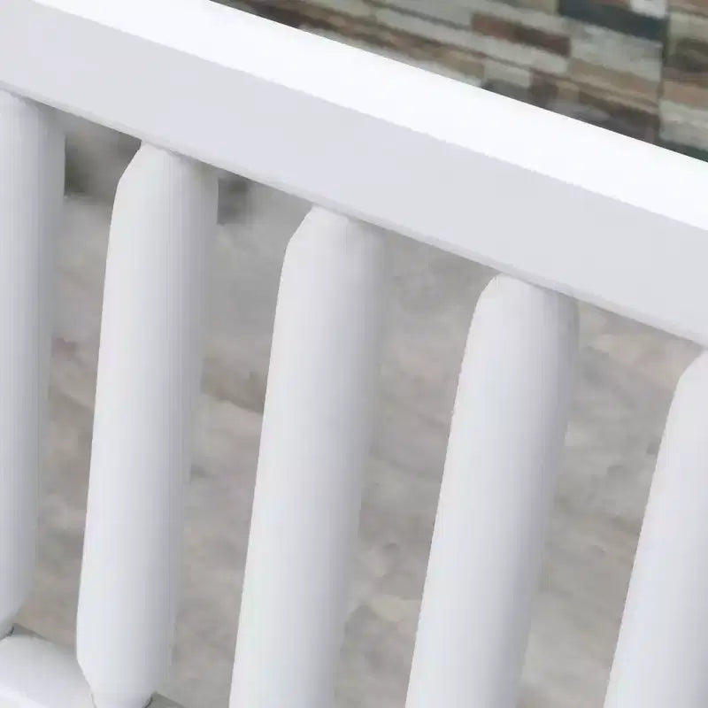 Dondolo a 2 posti in legno con design a tronchi, divanetto robusto con ampie sedute curve per patio, giardino