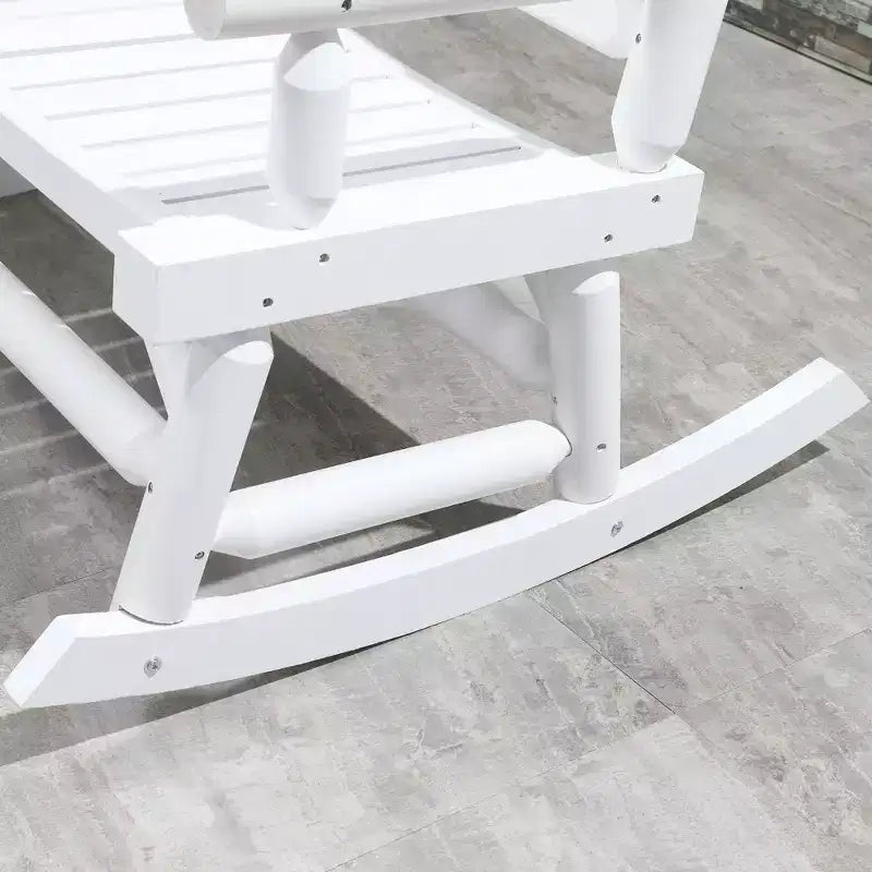 Dondolo a 2 posti in legno con design a tronchi, divanetto robusto con ampie sedute curve per patio, giardino
