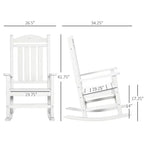 2PCs Outdoor Rocking Chair with Armrests, Fade-Resistant Waterproof HDPE for Indoor & Outdoor
