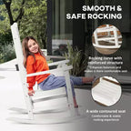 2PCs Outdoor Rocking Chair with Armrests, Fade-Resistant Waterproof HDPE for Indoor & Outdoor
