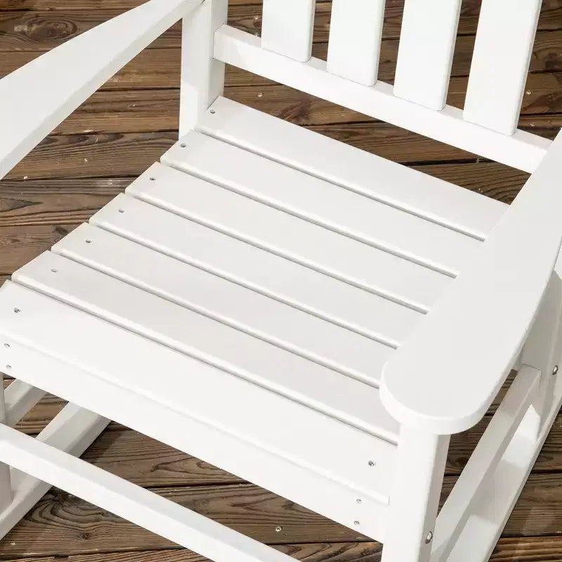 2PCs Outdoor Rocking Chair with Armrests, Fade-Resistant Waterproof HDPE for Indoor & Outdoor