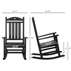 2PCs Outdoor Rocking Chair with Armrests, Fade-Resistant Waterproof HDPE for Indoor & Outdoor