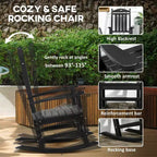2PCs Outdoor Rocking Chair with Armrests, Fade-Resistant Waterproof HDPE for Indoor & Outdoor