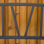 50 Outdoor Bench, Metal Garden Bench with V-Shaped Pattern Backrest, Porch Bench with Slatted Seat for Park, Lawn