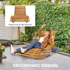 Outdoor Rocking Chair w/ Slatted Seaten Rocking Chair, 51.25 x 23.5 x 23.5