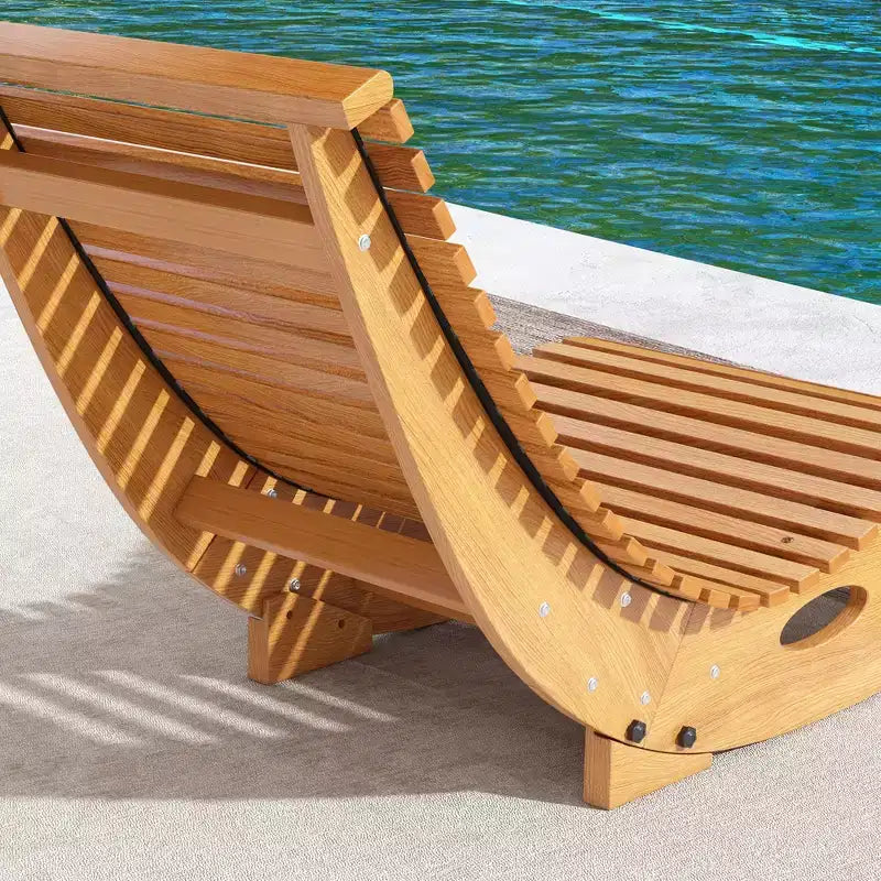 Outdoor Rocking Chair w/ Slatted Seaten Rocking Chair, 51.25 x 23.5 x 23.5