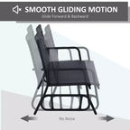 Patio 2-Person Wicker Glider Bench Rocking Chair, Outdoor All-Hand Woven PE Rattan Loveseat w/ Ergonomic Design Rocking System for Patio
