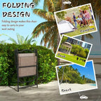 4 Piece Folding Patio Camping Chair Set, Sports Chairs for Adults with Armrests, Mesh Fabric Seat for Lawn
