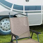 4 Piece Folding Patio Camping Chair Set, Sports Chairs for Adults with Armrests, Mesh Fabric Seat for Lawn