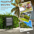 4 Piece Folding Patio Camping Chair Set, Sports Chairs for Adults with Armrests, Mesh Fabric Seat for Lawn