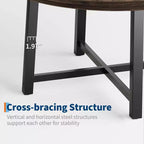 47 Round Dining Table for 4, Kitchen Dining Room Table with Sturdy Metal Frame, Wood Circle Kitchen Table for Space Saving