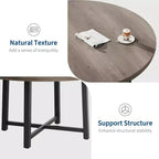 47 Round Dining Table for 4, Kitchen Dining Room Table with Sturdy Metal Frame, Wood Circle Kitchen Table for Space Saving