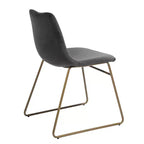 Sedie da pranzo Homy Casa in velluto con gambe in metallo dorato, sedie laterali moderne per sala da pranzo e soggiorno, set da 2, grigio