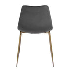 Sedie da pranzo Homy Casa in velluto con gambe in metallo dorato, sedie laterali moderne per sala da pranzo e soggiorno, set da 2, grigio