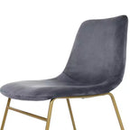 Sedie da pranzo Homy Casa in velluto con gambe in metallo dorato, sedie laterali moderne per sala da pranzo e soggiorno, set da 2, grigio