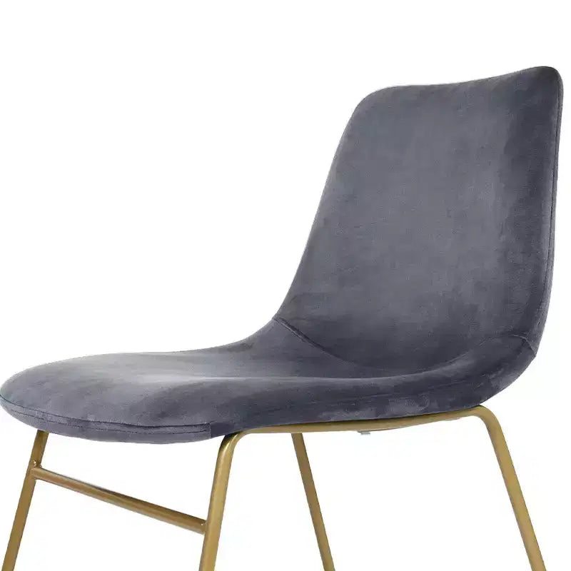 Sedie da pranzo Homy Casa in velluto con gambe in metallo dorato, sedie laterali moderne per sala da pranzo e soggiorno, set da 2, grigio