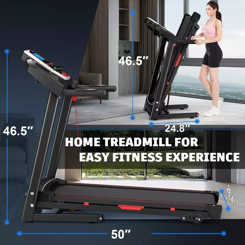 Tapis Roulant Pieghevole FYC da 3,5 HP con Inclinazione, Capacità di Carico di 150 kg, Tapis Roulant Elettrico Portatile per la Casa