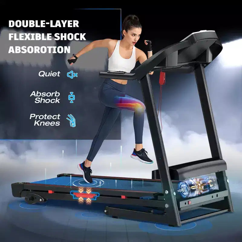 Tapis Roulant Pieghevole FYC da 3,5 HP con Inclinazione, Capacità di Carico di 150 kg, Tapis Roulant Elettrico Portatile per la Casa