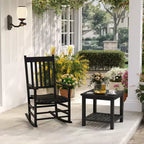 Sedia a dondolo da esterno, sedia a dondolo da patio con curve morbide, dondoli in legno ad alta densità per prato giardino portico, supporta fino a 158 kg