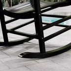 Sedia a dondolo da esterno, sedia a dondolo da patio con curve morbide, dondoli in legno ad alta densità per prato giardino portico, supporta fino a 158 kg