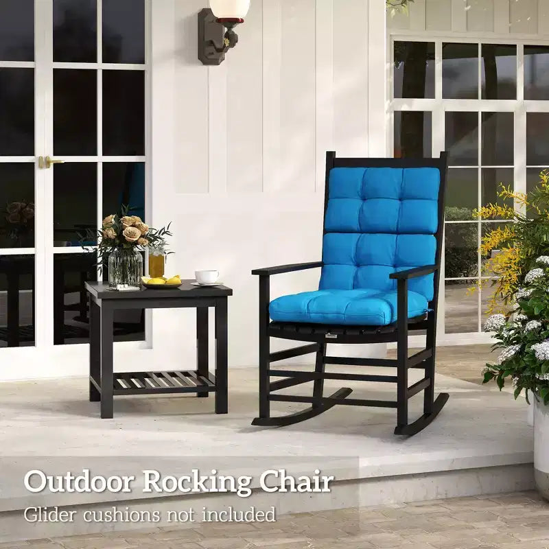Sedia a dondolo da esterno, sedia a dondolo da patio con curve morbide, dondoli in legno ad alta densità per prato giardino portico, supporta fino a 158 kg