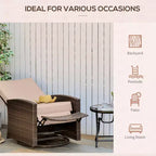 Outdoor Wicker Swivel Recliner Chair, Reclining Backrest, Lifting Footrest, 360 Degree Rotating Basic, Water Resistant Cushions for Patio