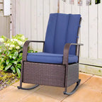 PE Rattan Rocking Recliner with Footrest