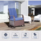 PE Rattan Rocking Recliner with Footrest