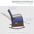 PE Rattan Rocking Recliner with Footrest