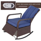 PE Rattan Rocking Recliner with Footrest