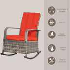 PE Rattan Rocking Recliner with Footrest