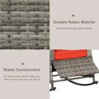PE Rattan Rocking Recliner with Footrest
