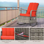 PE Rattan Rocking Recliner with Footrest